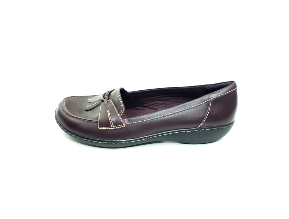 Clarks Ashland Bubble Womens Tassel Loafers Burgundy Leather Size 12M